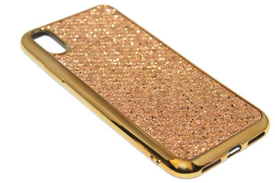 Bling bling hoesje goud iPhone XS Max