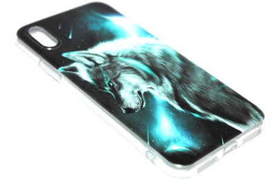 Wolf hoesje siliconen iPhone XS Max