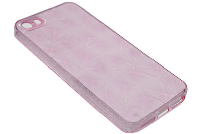 Diamanten vorm hoesje siliconen roze iPhone 5 / 5S / SE