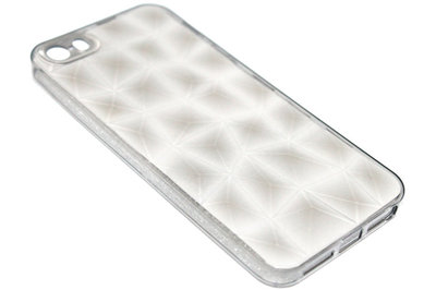 Diamanten vorm hoesje siliconen grijs iPhone 5 / 5S / SE