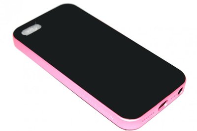 Rubber roze hoesje iPhone 5 / 5S / SE