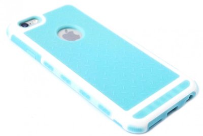 Rubber hoesje blauw / wit iPhone 6 / 6S