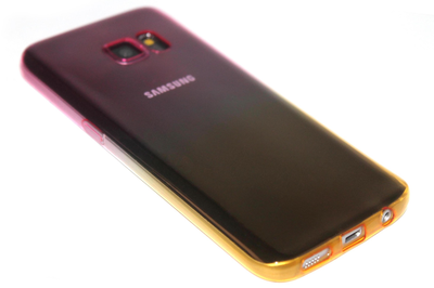 Siliconen hoesje roze/geel Samsung Galaxy S7