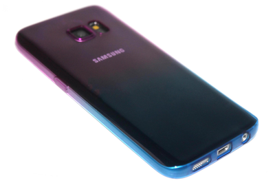 Siliconen hoesje roze/blauw Samsung Galaxy S7