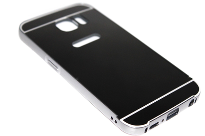 Spiegel hoesje aluminium zwart Samsung Galaxy S6