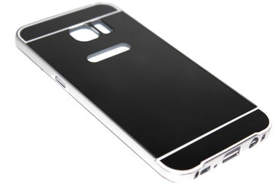 Spiegel hoesje aluminium zwart Samsung Galaxy S7 Edge