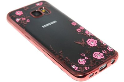Glimmend bloemen hoesje Samsung Galaxy S7 Edge
