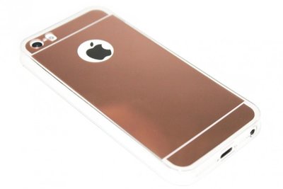 Spiegel hoesje beige siliconen iPhone 5 / 5S / SE