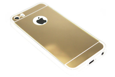Spiegel hoesje goud siliconen iPhone 5 / 5S / SE