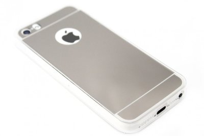 Spiegel hoesje zilver siliconen iPhone 5 / 5S / SE