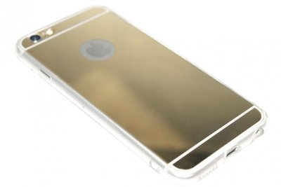 Spiegel hoesje goud siliconen iPhone 6 / 6S