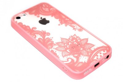 Mandala bloemen hoesje roze iPhone 5 / 5S / SE
