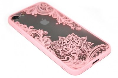 Mandala bloemen hoesje roze iPhone 8 Plus / 7 Plus