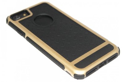 Rubber hoesje zwart / goud iPhone SE (2022/ 2020)/ 8/ 7