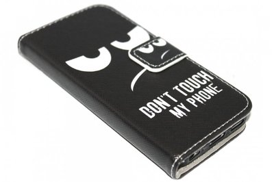 Don't touch my phone hoesje kunstleer iPhone 5 / 5S / SE