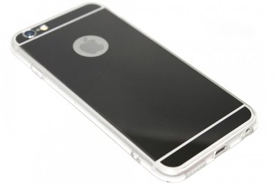 Spiegel hoesje zwart siliconen iPhone 6 / 6S