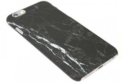 Marmer hoesje zwart kunststof iPhone 6 / 6S
