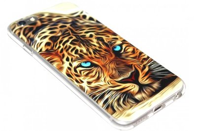 Oranje tijger hoesje siliconen iPhone 6 (S) Plus