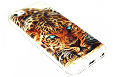 Oranje tijger hoesje siliconen iPhone 5 / 5S / SE