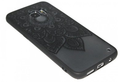 Mandala bloem hoesje zwart kunststof Samsung Galaxy S7 Edge