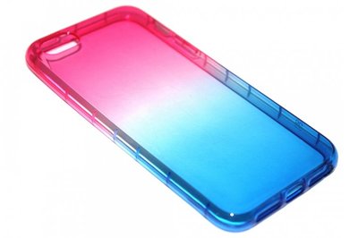 Siliconen hoesje roze/blauw iPhone 5 / 5S / SE