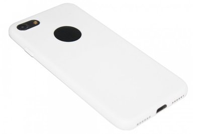 Siliconen hoesje wit / zwarte rand iPhone 8 Plus / 7 Plus