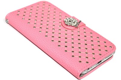 Bling bling diamanten hoesje roze iPhone 6 (S) Plus