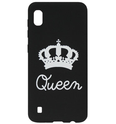 ADEL Siliconen Back Cover Softcase Hoesje voor Samsung Galaxy A10/ M10 - Queen Zwart