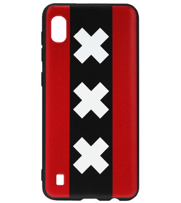 ADEL Siliconen Back Cover Softcase Hoesje voor Samsung Galaxy A10/ M10 - Andreaskruisen Amsterdam
