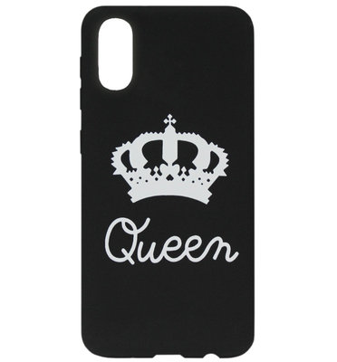 ADEL Siliconen Back Cover Softcase Hoesje voor Samsung Galaxy A50(s)/ A30s - Queen Zwart