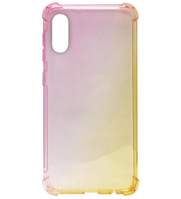 ADEL Siliconen Back Cover Softcase Hoesje voor Samsung Galaxy A50(s)/ A30s - Kleurovergang Roze en Geel