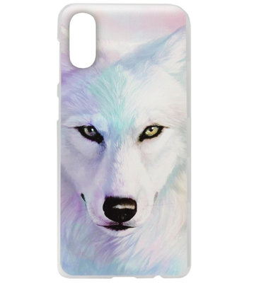 ADEL Kunststof Back Cover Hardcase Hoesje voor Samsung Galaxy A70(s) - Wolf Lichtblauw