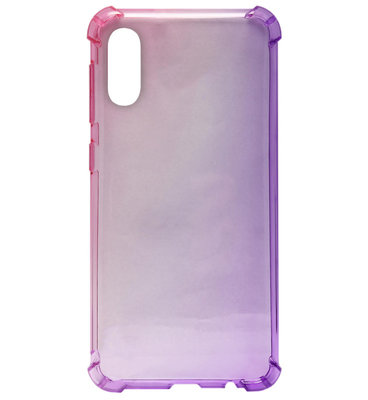 ADEL Siliconen Back Cover Softcase Hoesje voor Samsung Galaxy A70(s) - Kleurovergang Roze en Paars