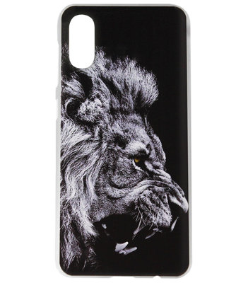 ADEL Kunststof Back Cover Hardcase Hoesje voor Samsung Galaxy A70(s) - Leeuw Zwart