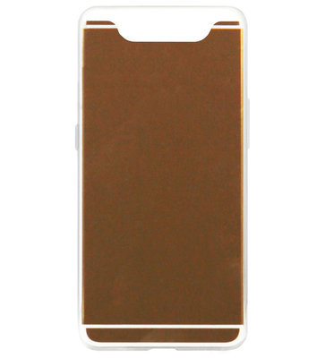 ADEL Siliconen Back Cover Softcase Hoesje voor Samsung Galaxy A80/ A90 - Spiegel Beige