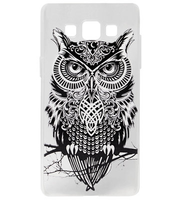 ADEL Siliconen Back Cover Softcase Hoesje voor Samsung Galaxy A3 (2015) - Uil