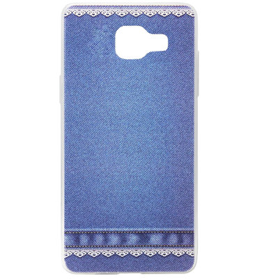 ADEL Siliconen Back Cover Softcase Hoesje voor Samsung Galaxy A5 (2016) - Jeans Spijkerbroek Blauw