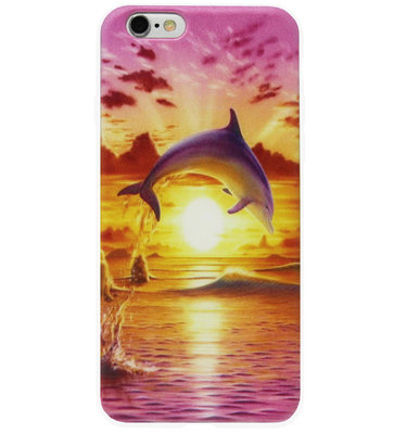 ADEL Siliconen Back Cover Softcase Hoesje voor iPhone 6/ 6S - Dolfijn Roze