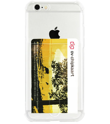 ADEL Siliconen Back Cover Softcase Hoesje voor iPhone 6/ 6S - Pasjeshouder Doorzichtig