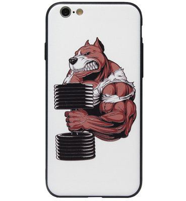 ADEL Siliconen Back Cover Softcase Hoesje voor iPhone 6/ 6S - Fitness Sport Bodybuilder Beer