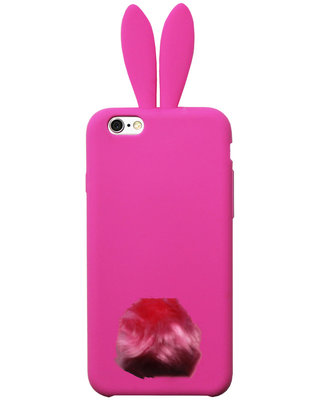 ADEL Siliconen Back Cover Softcase Hoesje voor iPhone 6/ 6S - Roze Konijn