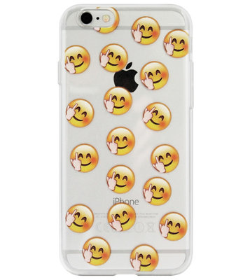 ADEL Siliconen Back Cover Softcase Hoesje voor iPhone 6(S) Plus - Smileys Emoticons