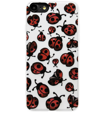 ADEL Siliconen Back Cover Softcase Hoesje voor iPhone 8 Plus/ 7 Plus - Lieveheersbeestjes Klein