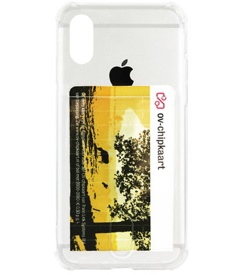 ADEL Siliconen Back Cover Softcase Hoesje voor iPhone XR - Pasjeshouder Doorzichtig