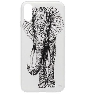 ADEL Siliconen Back Cover Softcase Hoesje voor iPhone XR - Olifant Wit