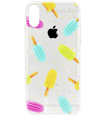 ADEL Siliconen Back Cover Softcase Hoesje voor iPhone XR - Zoete ijsjes