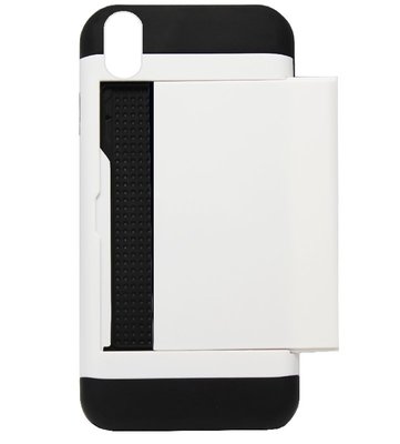 ADEL Kunststof Back Cover Hardcase Hoesje voor iPhone XS Max - Pasjeshouder Wit