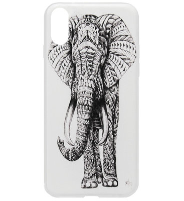 ADEL Siliconen Back Cover Softcase Hoesje voor iPhone XS Max - Olifant Wit
