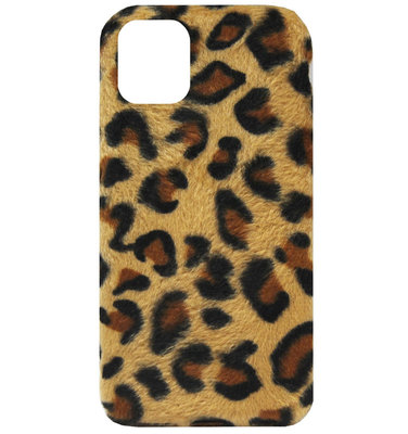 ADEL Siliconen Back Cover Softcase Hoesje voor iPhone 11 Pro - Luipaard Zachte Pluche Stof Design