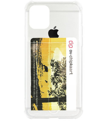 ADEL Siliconen Back Cover Softcase Hoesje voor iPhone 11 Pro Max - Pasjeshouder Doorzichtig